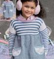  детское платье в полоску с карманами фото к описанию