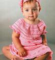  розовое платье для девочки 1 год с повязкой на волосы фото к описанию