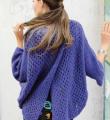Спицами ажурный пуловер оверсайз с разделённой спинкой фото к описанию