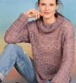 Спицами ажурный свитер в полоску фото к описанию