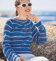 Спицами классический свитер в полоску фото к описанию
