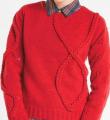 Спицами пуловер с ложной «косой» фото к описанию