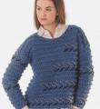 Спицами пуловер с вышивкой и ребристым узором фото к описанию