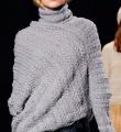 Спицами свитер-пончо с высоким воротником фото к описанию