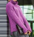 Спицами свободный свитер с удлиненной спинкой фото к описанию