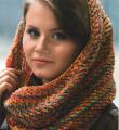 Спицами цветной шарф-хомут фото к описанию