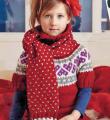 Спицами детский свитер с жаккардовым узором и шарф фото к описанию