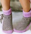 Спицами теплые носочки со шнурками по бокам фото к описанию
