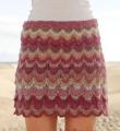 Спицами укороченная юбка с цветным узором фото к описанию