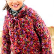 Как связать  детский свободный пуловер из меланжевой пряжи