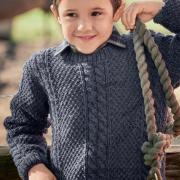 Как связать  классический пуловер с косами для мальчика