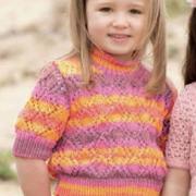 Как связать  короткий ажурный пуловер для девочки