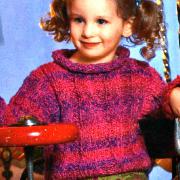 Как связать  разноцветный детский пуловер