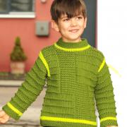 Как связать  свитер для мальчика со структурным узором