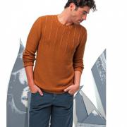 Как связать для мужчин мужской пуловер с рельефным узором
