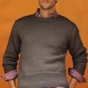 Как связать для мужчин мужской пуловер с широкой планкой на талии