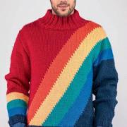 Как связать для мужчин мужской пуловер в контрастную полоску