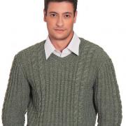 Как связать для мужчин мужской пуловер с вертикальными полосами