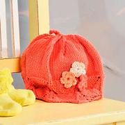 Как связать  ажурная шапочка для девочки с цветком