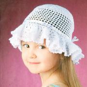 Как связать  белая вязаная шляпка для девочки 4х лет