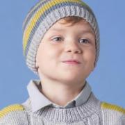 Как связать  полосатая шапочка для ребенка