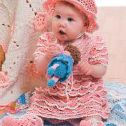 Как связать  детское платье и шляпка