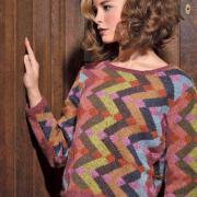 Как связать спицами пуловер с геометрическим цветным узором