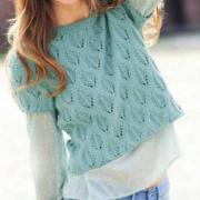 Как связать спицами пуловеры цвета нефрита и мяты