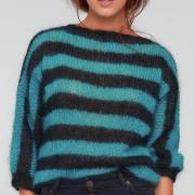 Как связать спицами свободный пуловер в полоску с рукавом реглан