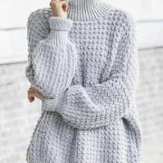 Как связать спицами свободный удлиненный свитер оверсайз
