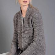 Как связать спицами свободный жакет жемчужным узором